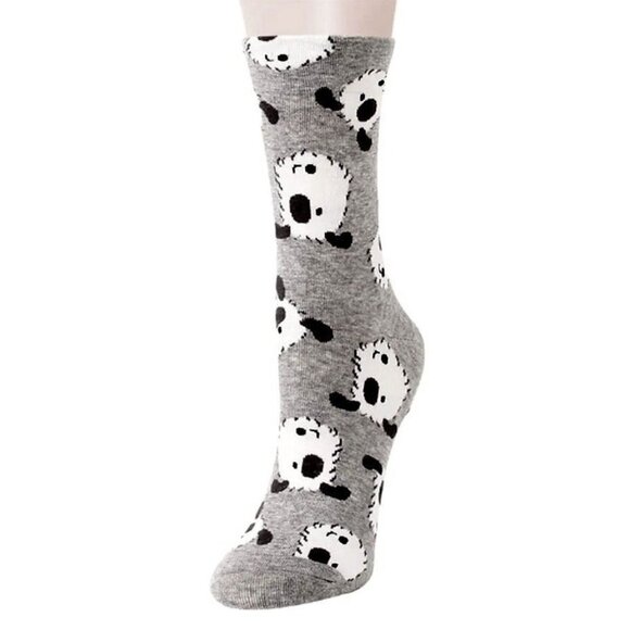 Andi Larose Womens Puppy Dog Pattern Socks White on Gray Gift Packaged - Picture 4 of 10